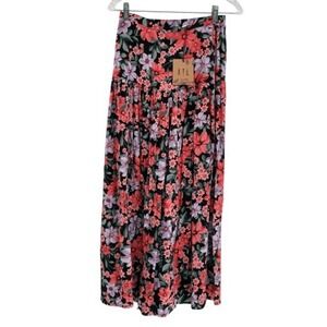 ATL Anthropologie Skirt‎ Maxi Women Small Floral Pink Cottagecore New